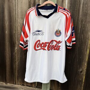 Chivas Guadalajara Atlética Coca-Cola Soccer Jersey White Large Mexico
